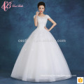 2017 fashionable lace appliues off-shoulder slim fit puffy ball gown cheap plus size wedding dress